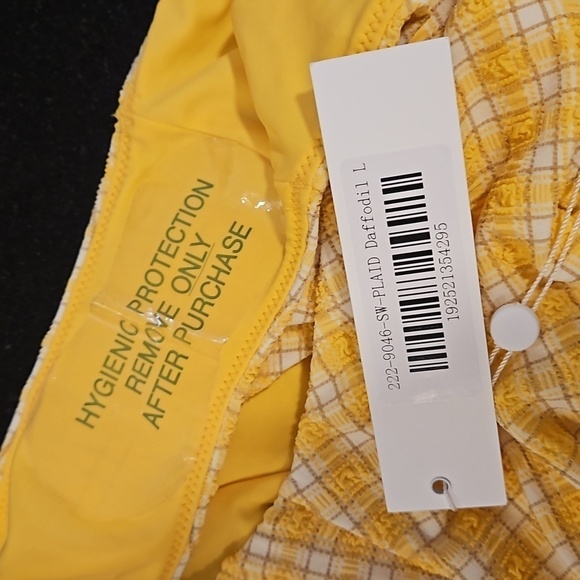 JONATHAN SIMKHAI Rosabel Seersucker One Piece Swimsuit Daffodil Plaid Large NWT - Picture 16 of 16